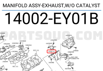 Nissan 14002EY01B MANIFOLD ASSY-EXHAUST,W/O CATALYST