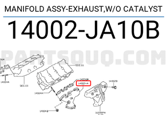 Nissan 14002JA10B MANIFOLD ASSY-EXHAUST,W/O CATALYST