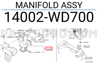 Nissan 14002WD700 MANIFOLD ASSY