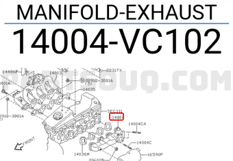 Nissan 14004VC102 MANIFOLD-EXHAUST