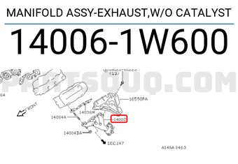 Nissan 140061W600 MANIFOLD ASSY-EXHAUST,W/O CATALYST
