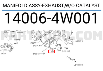 Nissan 140064W001 MANIFOLD ASSY-EXHAUST,W/O CATALYST