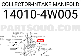 Nissan 140104W005 COLLECTOR-INTAKE MANIFOLD