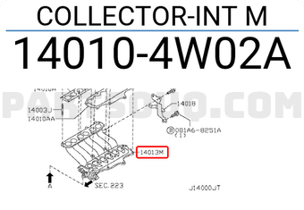 Nissan 140104W02A COLLECTOR-INT M