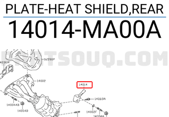 Nissan 14014MA00A PLATE-HEAT SHIELD,REAR