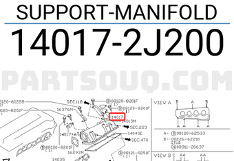 Nissan 140172J200 SUPPORT-MANIFOLD
