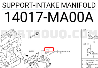 Nissan 14017MA00A SUPPORT-INTAKE MANIFOLD