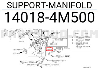 Nissan 140184M500 SUPPORT-MANIFOLD