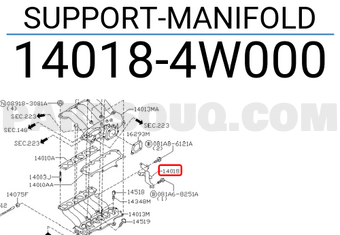 Nissan 140184W000 SUPPORT-MANIFOLD