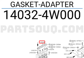 Nissan 140324W000 GASKET-ADAPTER