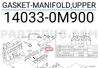 Nissan 140330M900 GASKET-MANIFOLD,UPPER