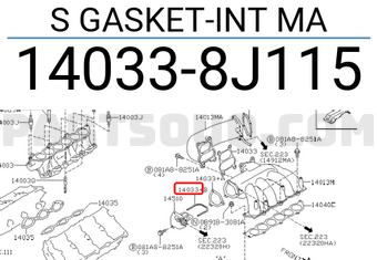 Nissan 140338J115 S GASKET-INT MA