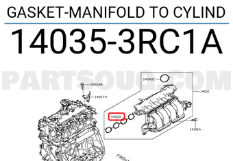 Nissan 140353RC1A GASKET-MANIFOLD TO CYLIND