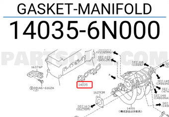 Nissan 140356N000 GASKET-MANIFOLD