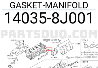 Nissan 140358J001 GASKET-MANIFOLD