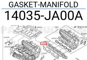 Nissan 14035JA00A GASKET-MANIFOLD
