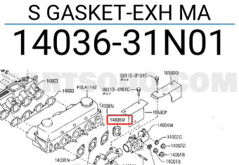 Nissan 1403631N01 S GASKET-EXH MA