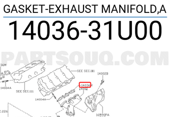 Nissan 1403631U00 GASKET-EXHAUST MANIFOLD,A