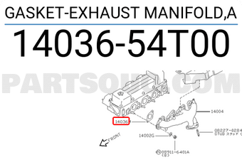 Nissan 1403654T00 GASKET-EXHAUST MANIFOLD,A