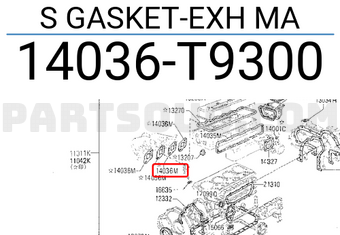 Nissan 14036T9300 S GASKET-EXH MA
