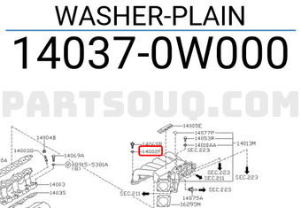 Nissan 140370W000 WASHER-PLAIN