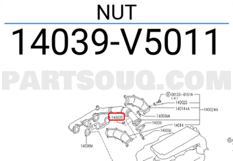 Nissan 14039V5011 NUT
