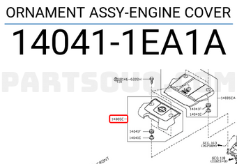 Nissan 140411EA1A ORNAMENT ASSY-ENGINE COVER