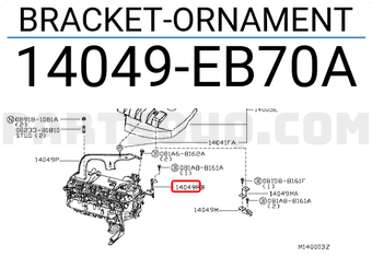 Nissan 14049EB70A BRACKET-ORNAMENT