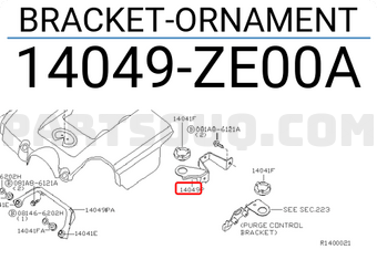 Nissan 14049ZE00A BRACKET-ORNAMENT