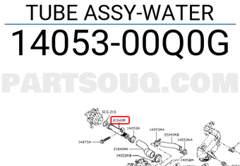 Nissan 1405300Q0G TUBE ASSY-WATER