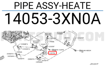 Nissan 140533XN0A PIPE ASSY-HEATE