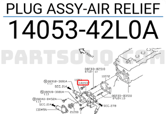 Nissan 1405342L0A PLUG ASSY-AIR RELIEF