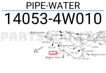Nissan 140534W010 PIPE-WATER