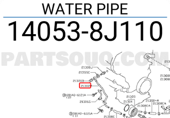Nissan 140538J110 WATER PIPE