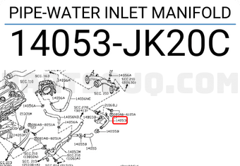 Nissan 14053JK20C PIPE-WATER INLET MANIFOLD