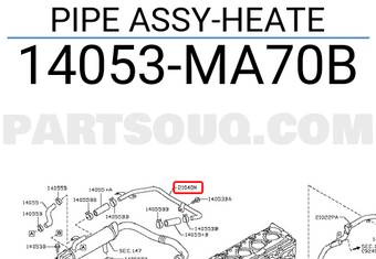 Nissan 14053MA70B PIPE ASSY-HEATE