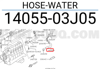 Nissan 1405503J05 HOSE-WATER