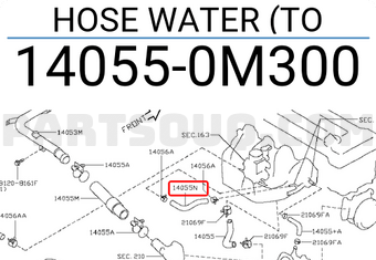 Nissan 140550M300 HOSE WATER (TO