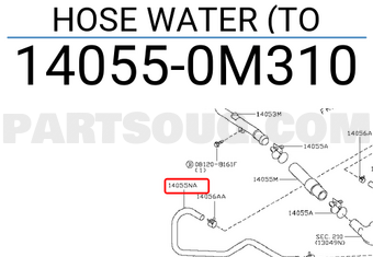 Nissan 140550M310 HOSE WATER (TO