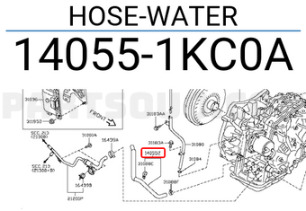 Nissan 140551KC0A HOSE-WATER