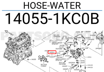 Nissan 140551KC0B HOSE-WATER