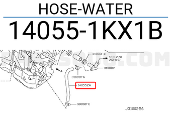 Nissan 140551KX1B HOSE-WATER