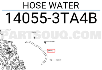 Nissan 140553TA4B HOSE WATER