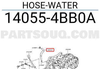Nissan 140554BB0A HOSE-WATER