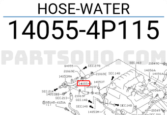 Nissan 140554P115 HOSE-WATER