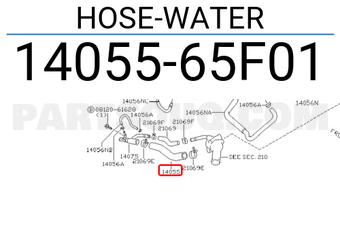 Nissan 1405565F01 HOSE-WATER