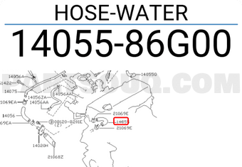 Nissan 1405586G00 HOSE-WATER