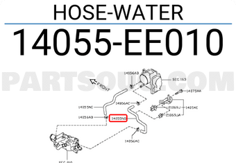 Nissan 14055EE010 HOSE-WATER