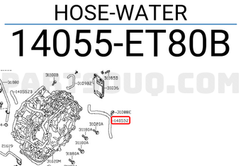 Nissan 14055ET80B HOSE-WATER