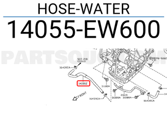 Nissan 14055EW600 HOSE-WATER